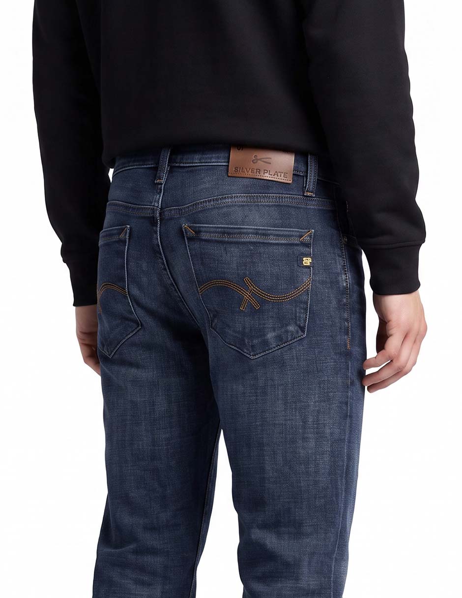 Jeans slim lavado stone wash para hombre 2