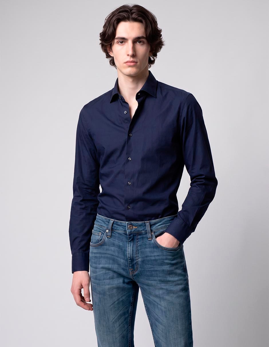 Jeans slim lavado stone wash para hombre