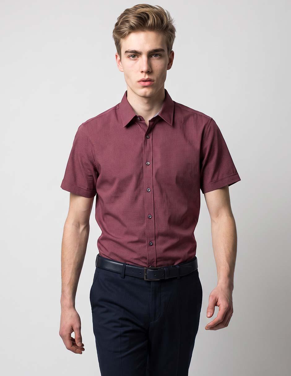 Camisa casual Silver Plate manga corta para hombre