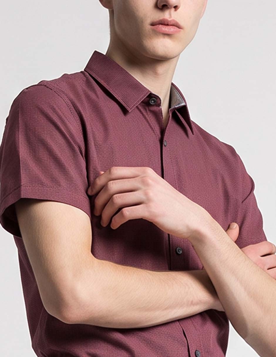 Camisa casual Silver Plate manga corta para hombre