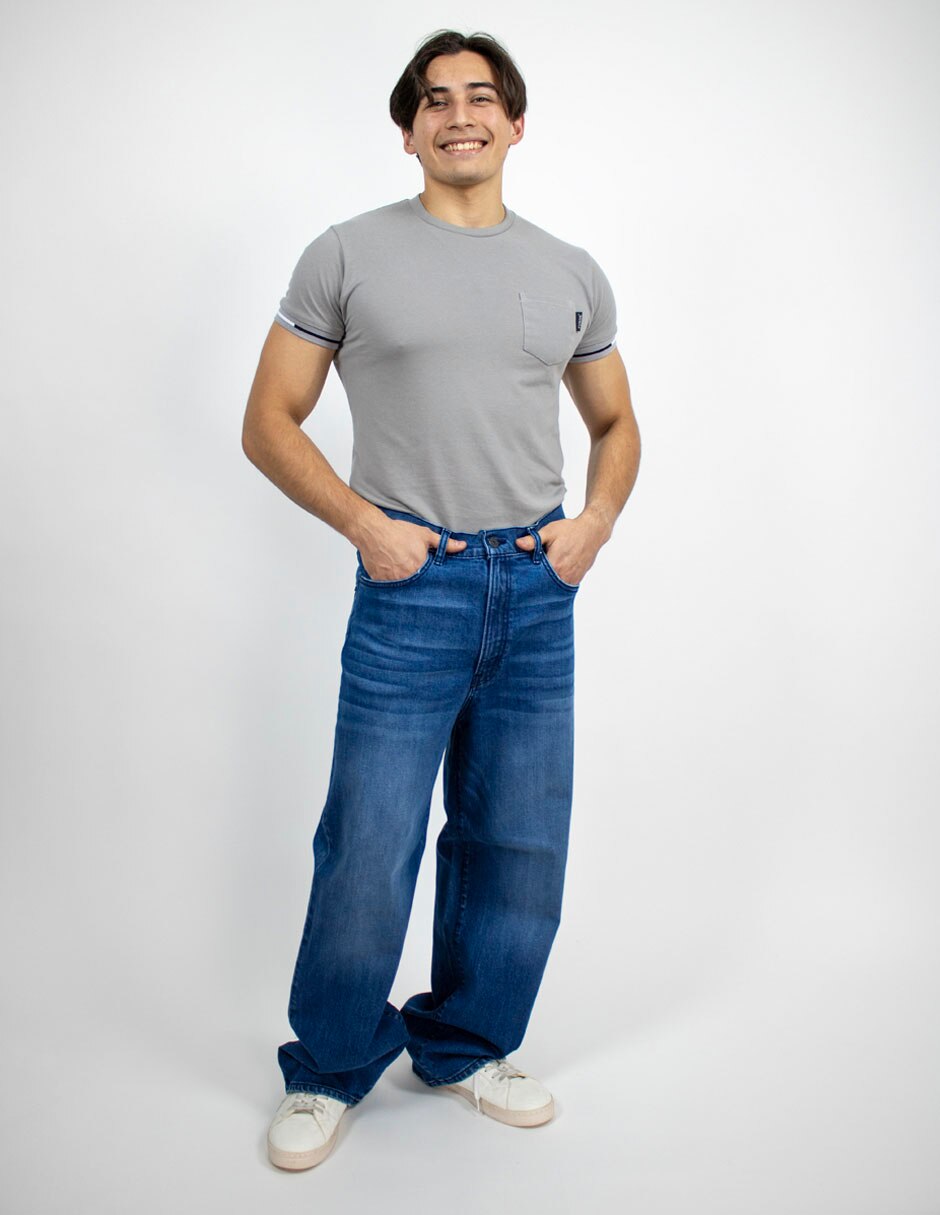 Jeans baggy lavado deslavado para hombre 9