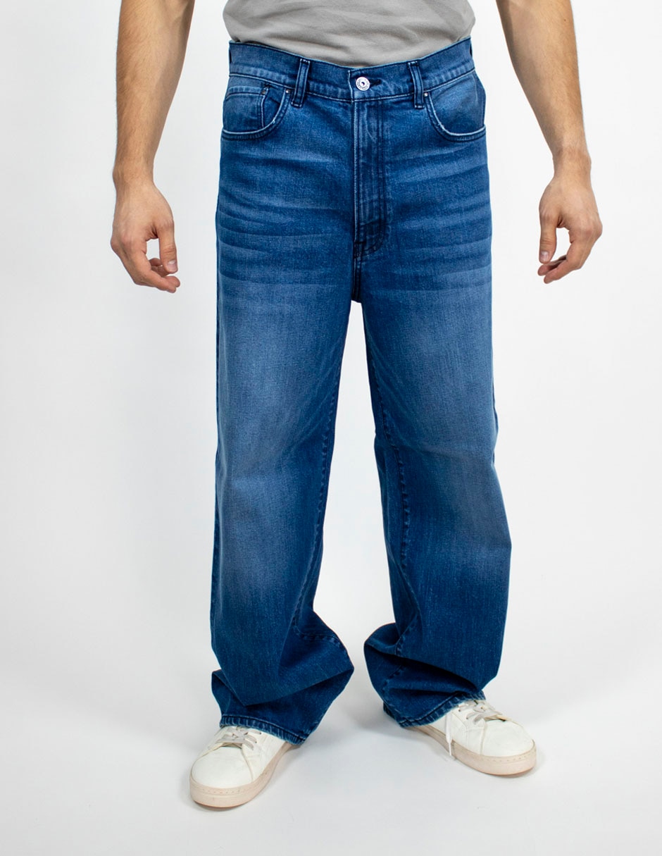 Jeans baggy lavado deslavado para hombre