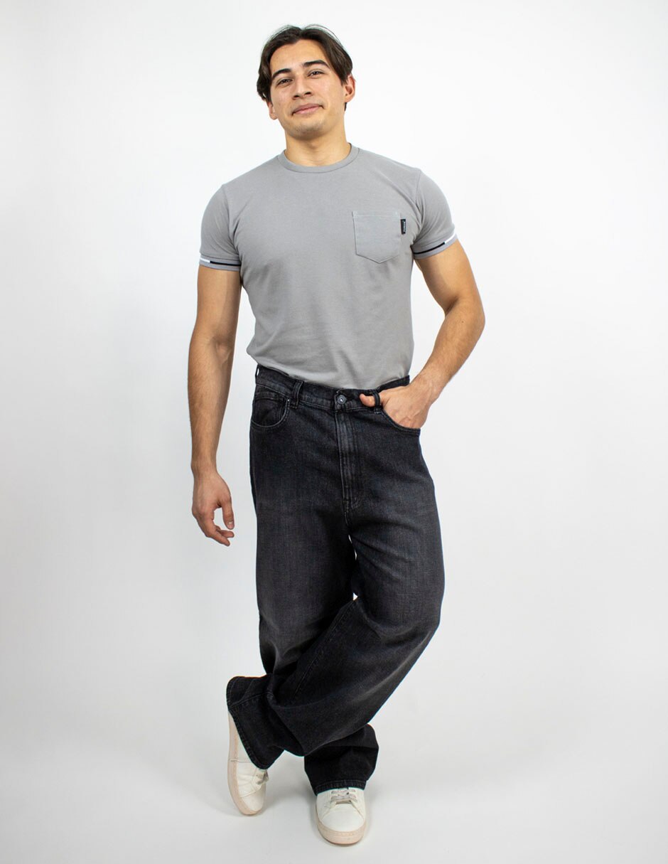 Jeans baggy lavado deslavado para hombre 9