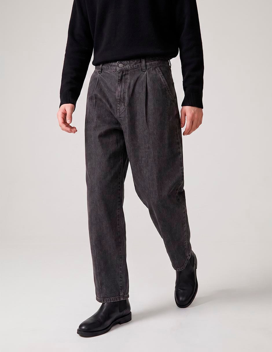 Jeans barrel deslavado para hombre