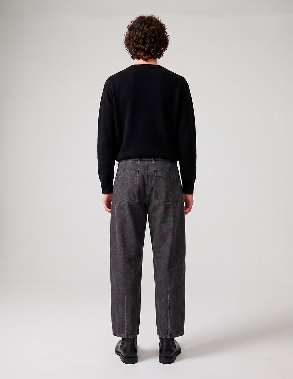Jeans barrel deslavado para hombre 2