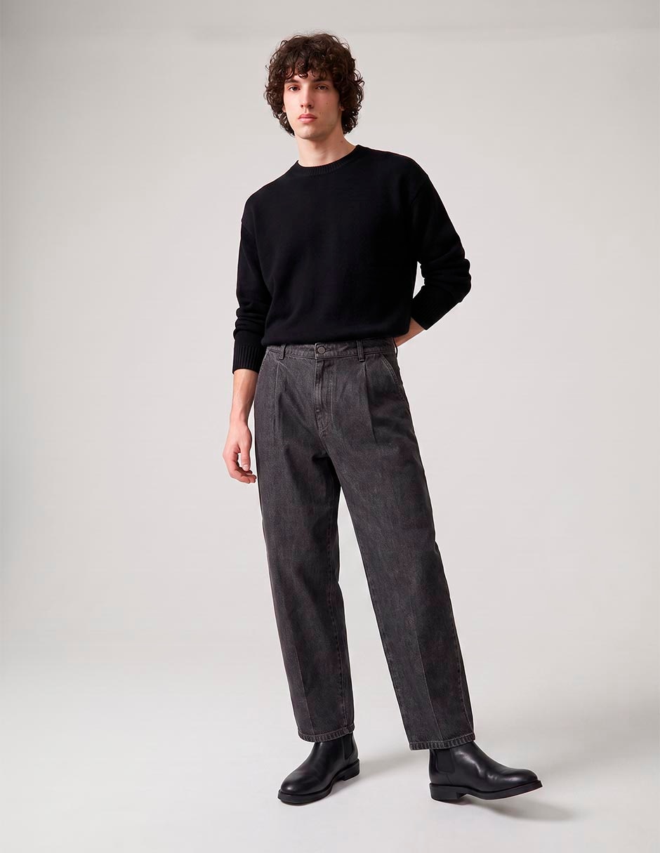 Jeans barrel deslavado para hombre 3