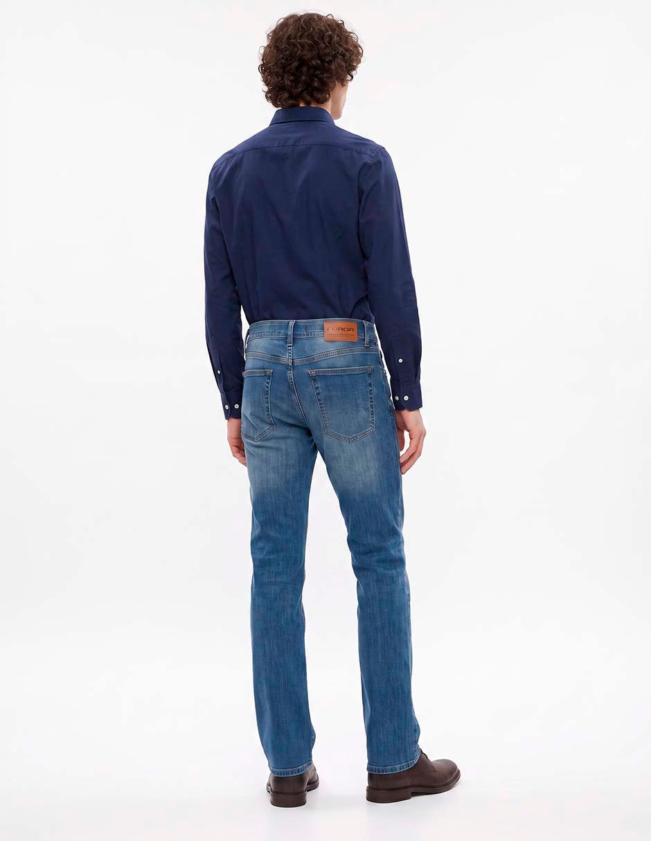 Jeans slim lavado medio para hombre 2