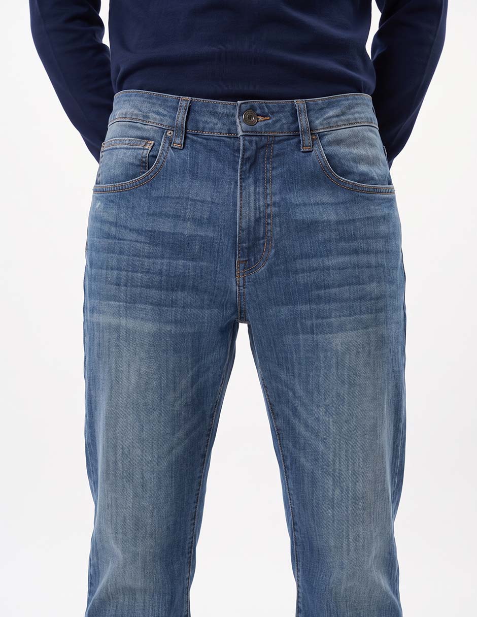 Jeans slim lavado medio para hombre 8