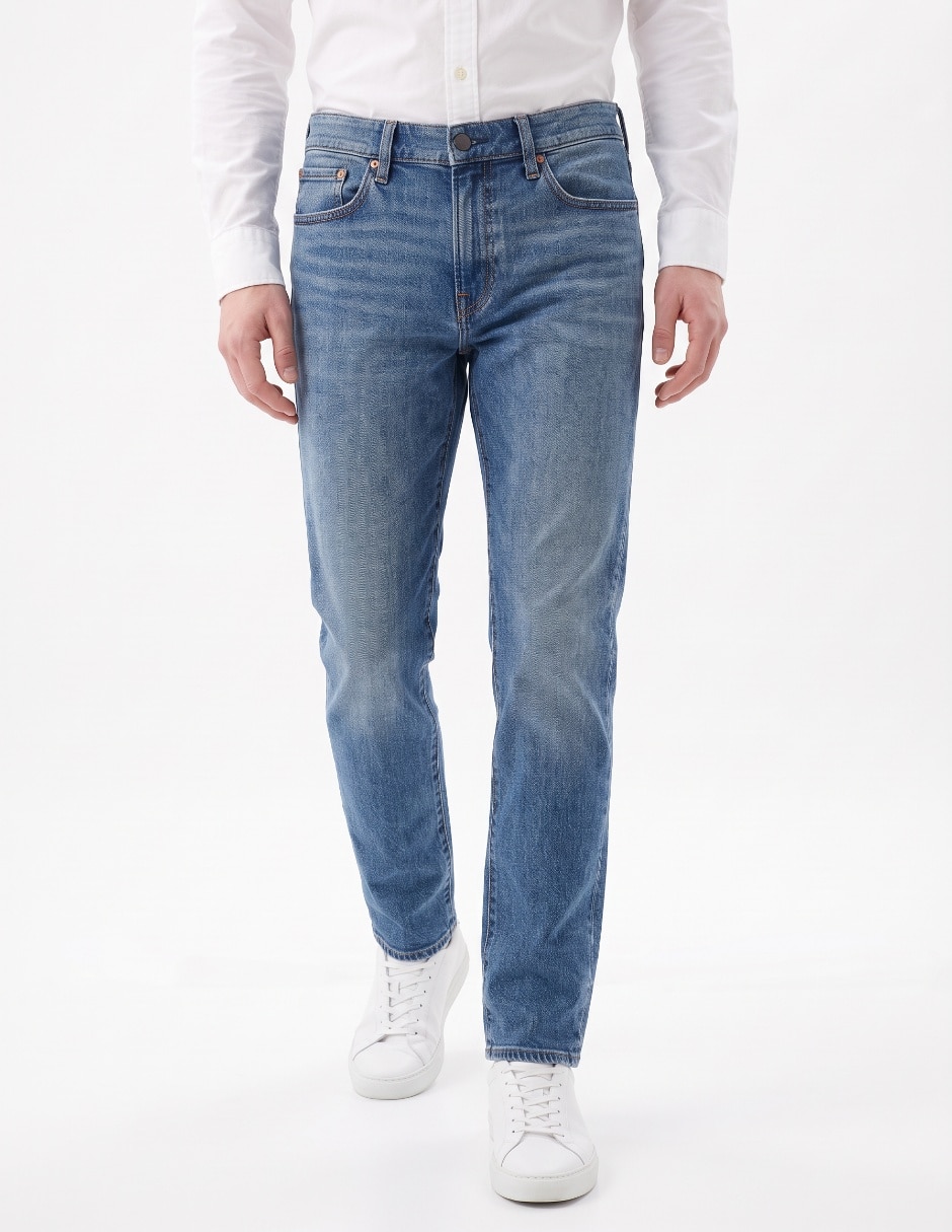 Jeans straight slim lavado medio para hombre Jeans straight slim lavado medio para hombre