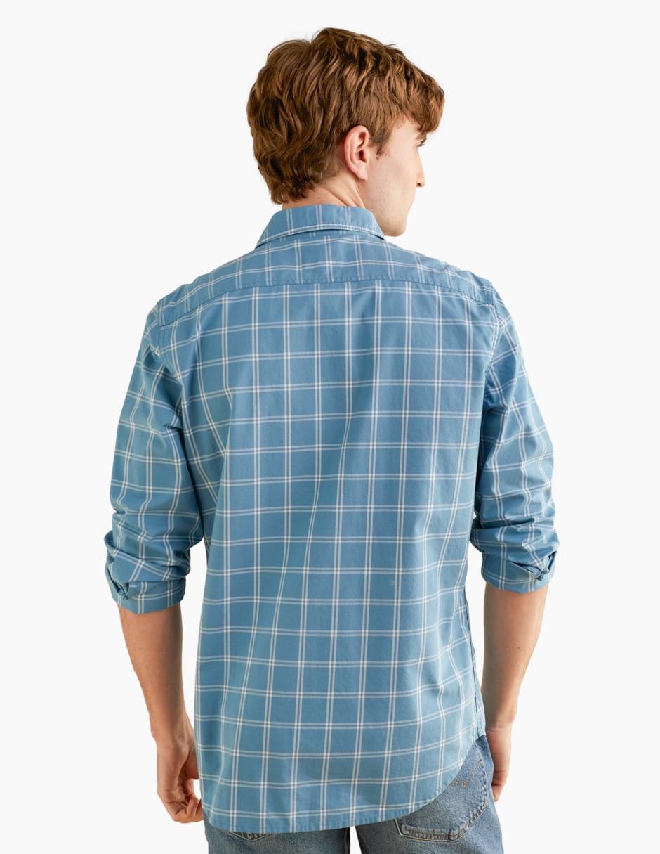 Camisa casual de algodón manga larga para hombre 2