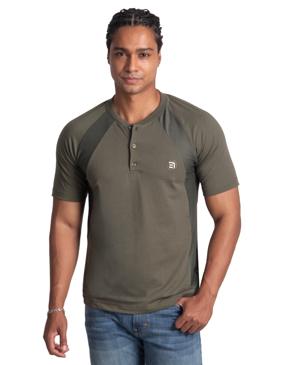 Set playera/playera cuello henley para hombre