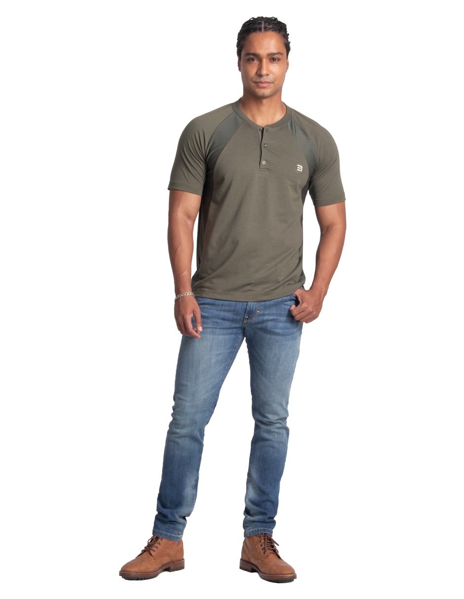 Set playera/playera cuello henley para hombre 3