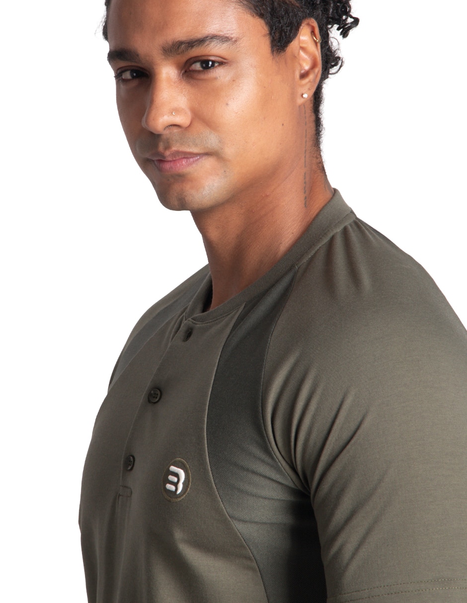 Set playera/playera cuello henley para hombre 2