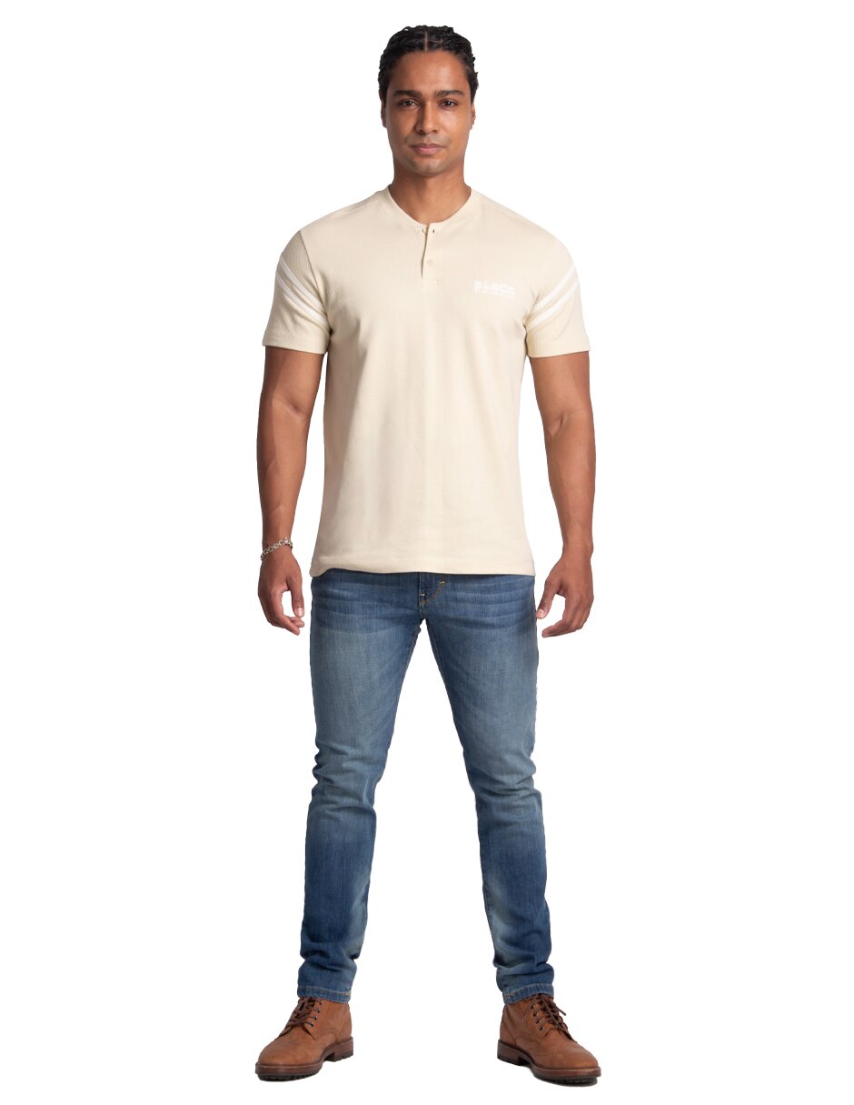 Set playera/playera cuello henley para hombre 3