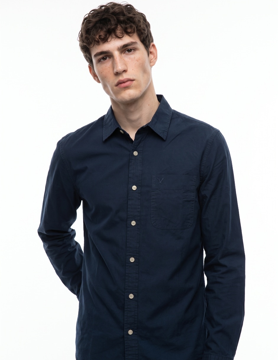 Camisa casual manga larga para hombre