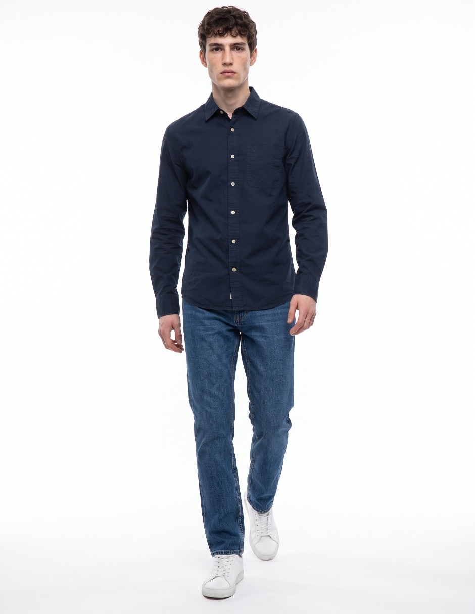 Camisa casual manga larga para hombre