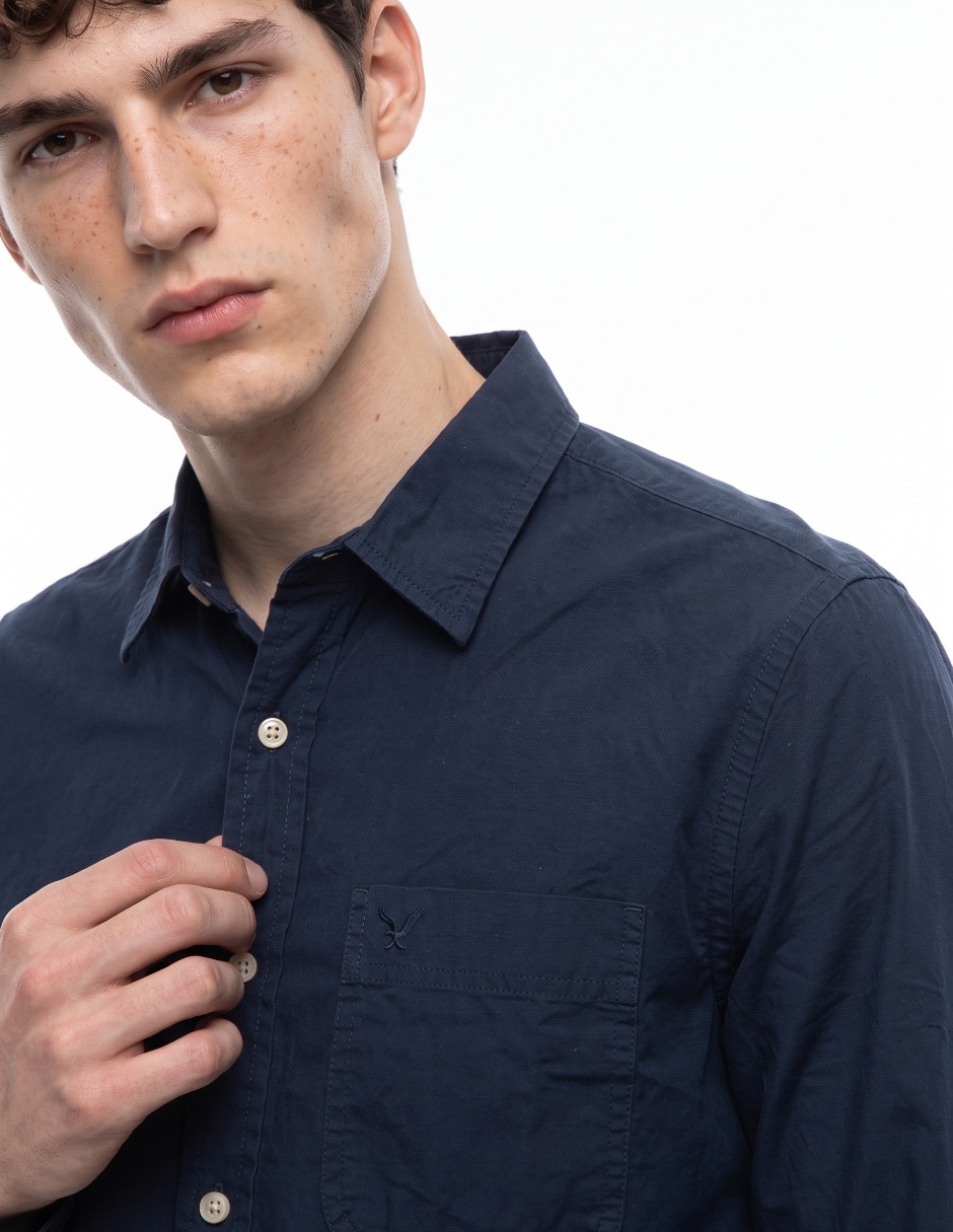 Camisa casual manga larga para hombre