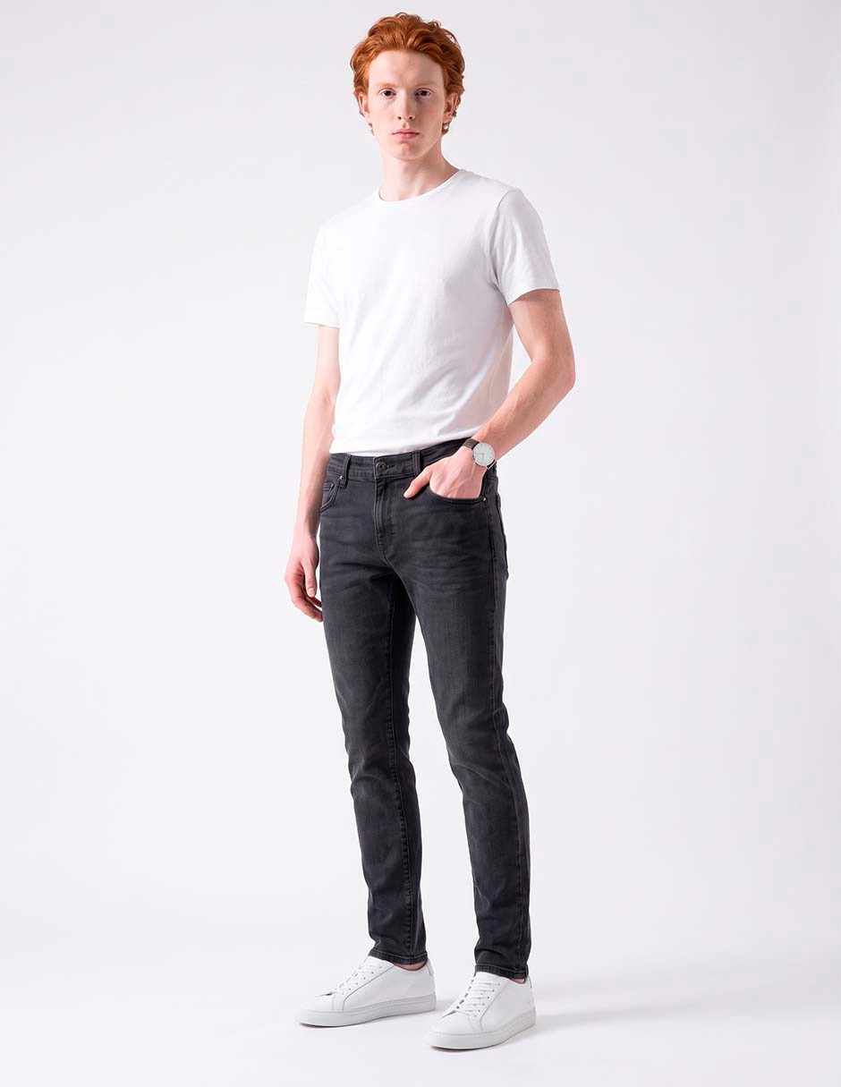 Jeans Relaxed Straight deslavado para hombre 4