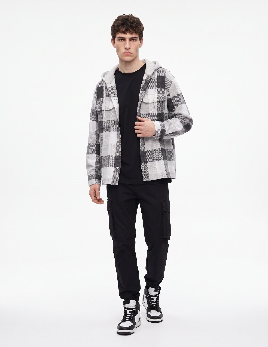 Sobrecamisa casual de algodón manga larga para hombre 3