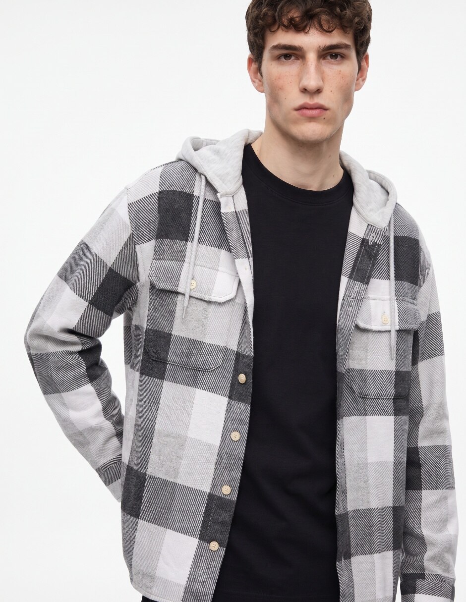 Sobrecamisa casual de algodón manga larga para hombre 4