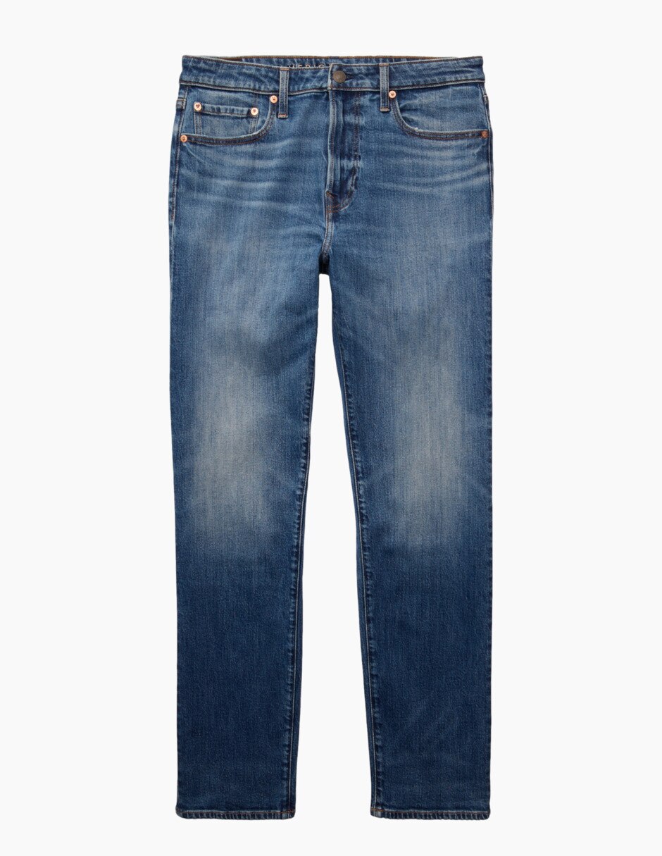 Jeans straight lavado obscuro para hombre 3