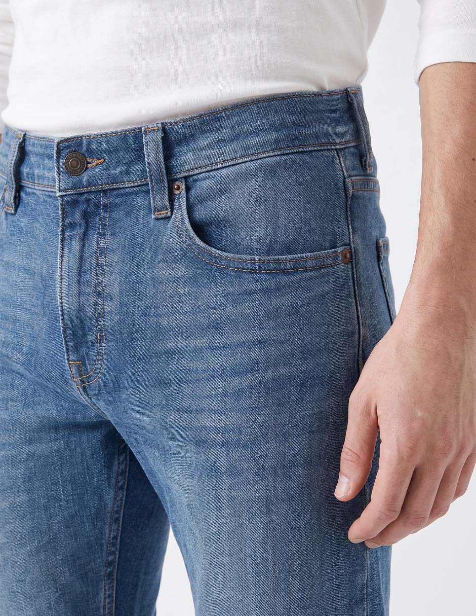 Jeans regular bota lavado stone wash para hombre 4