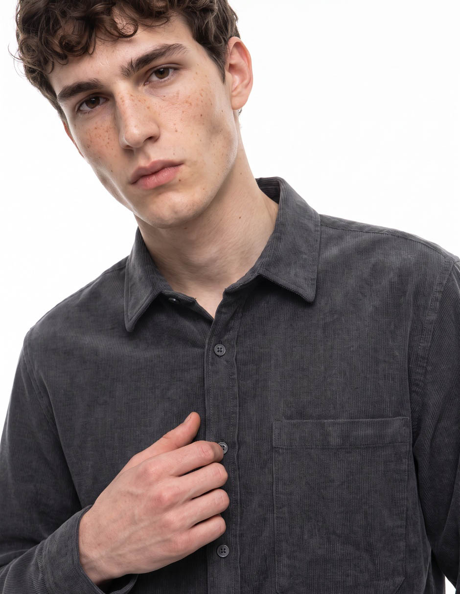 Camisa casual manga larga para hombre 4
