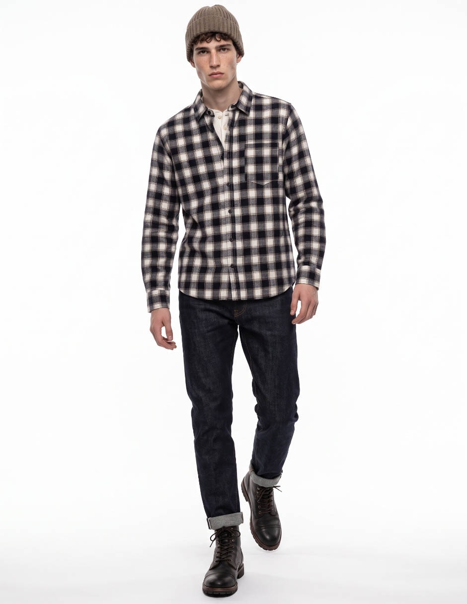 Sobrecamisa casual manga larga para hombre 3