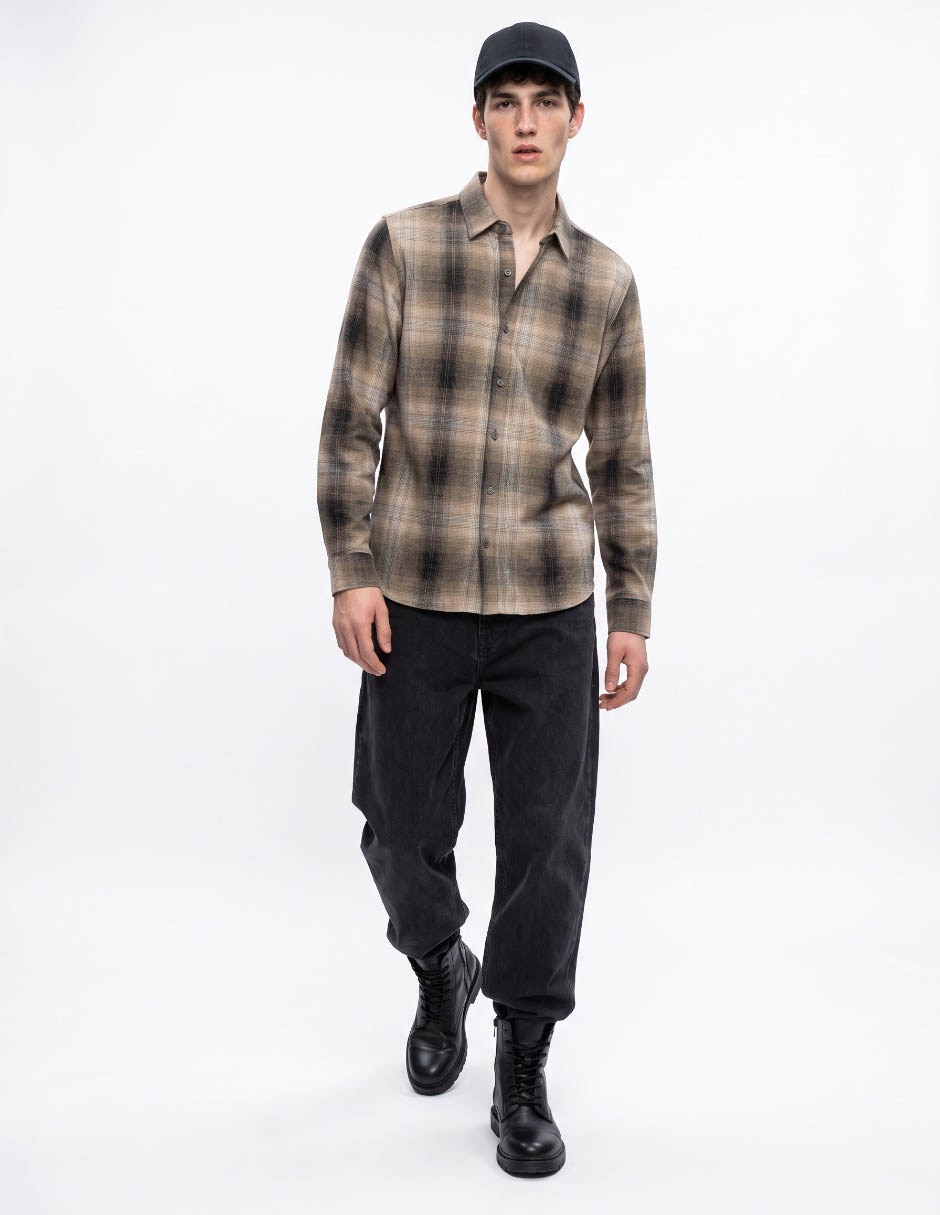 Camisa casual manga larga para hombre 3