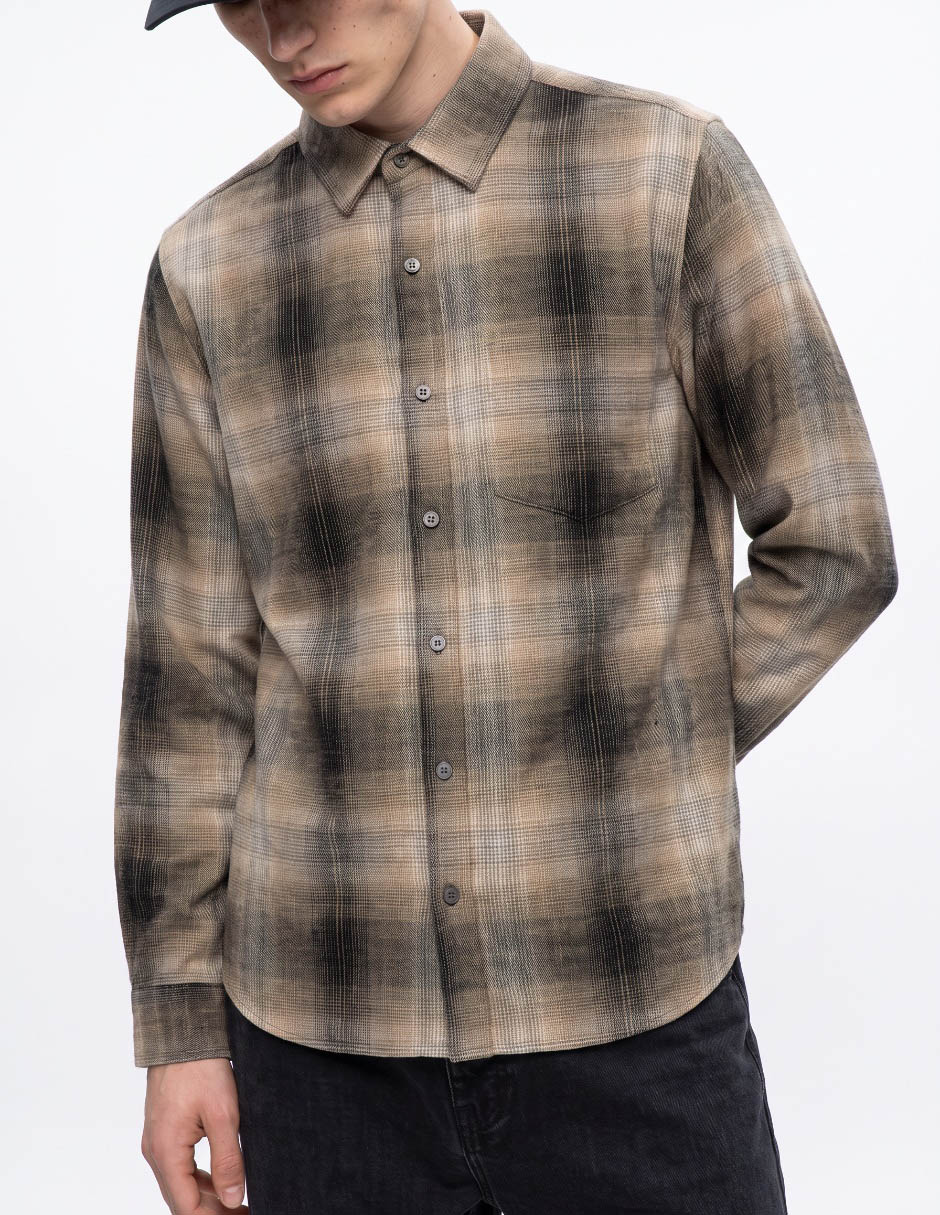 Camisa casual manga larga para hombre 4
