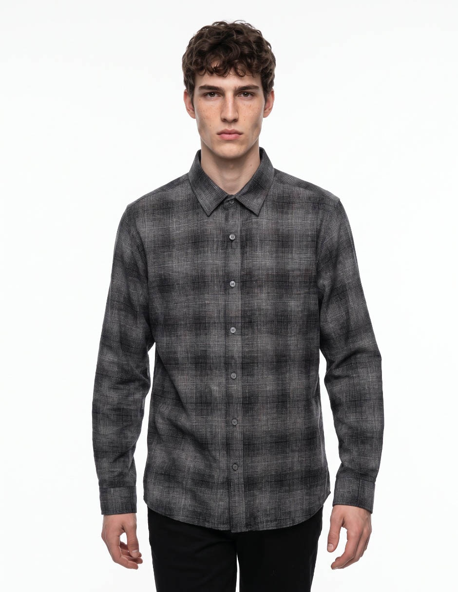 Camisa casual manga larga para hombre