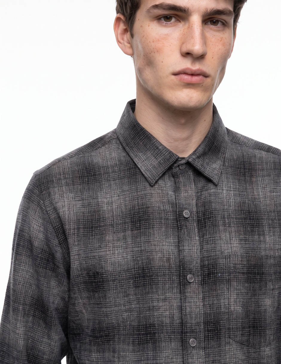 Camisa casual manga larga para hombre 4