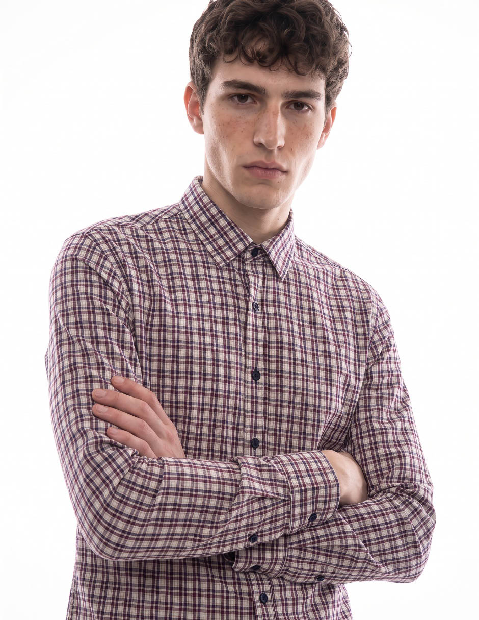 Camisa casual manga larga para hombre 4