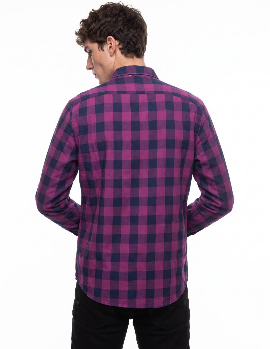 Camisa casual manga larga para hombre 2