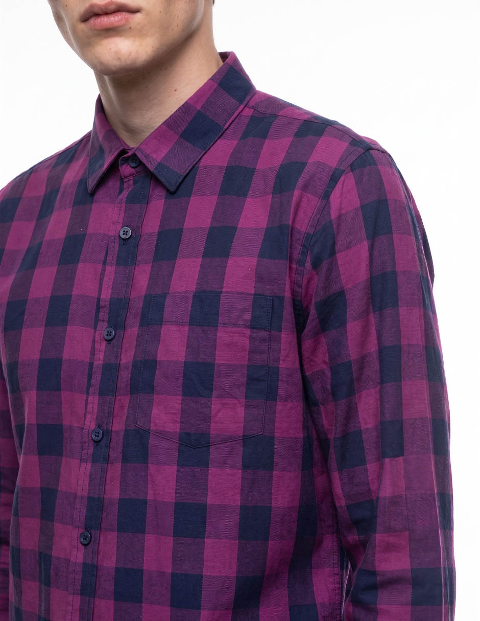 Camisa casual manga larga para hombre 4