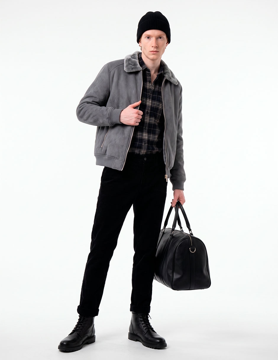 Chamarra bomber con bolsillos para hombre 4