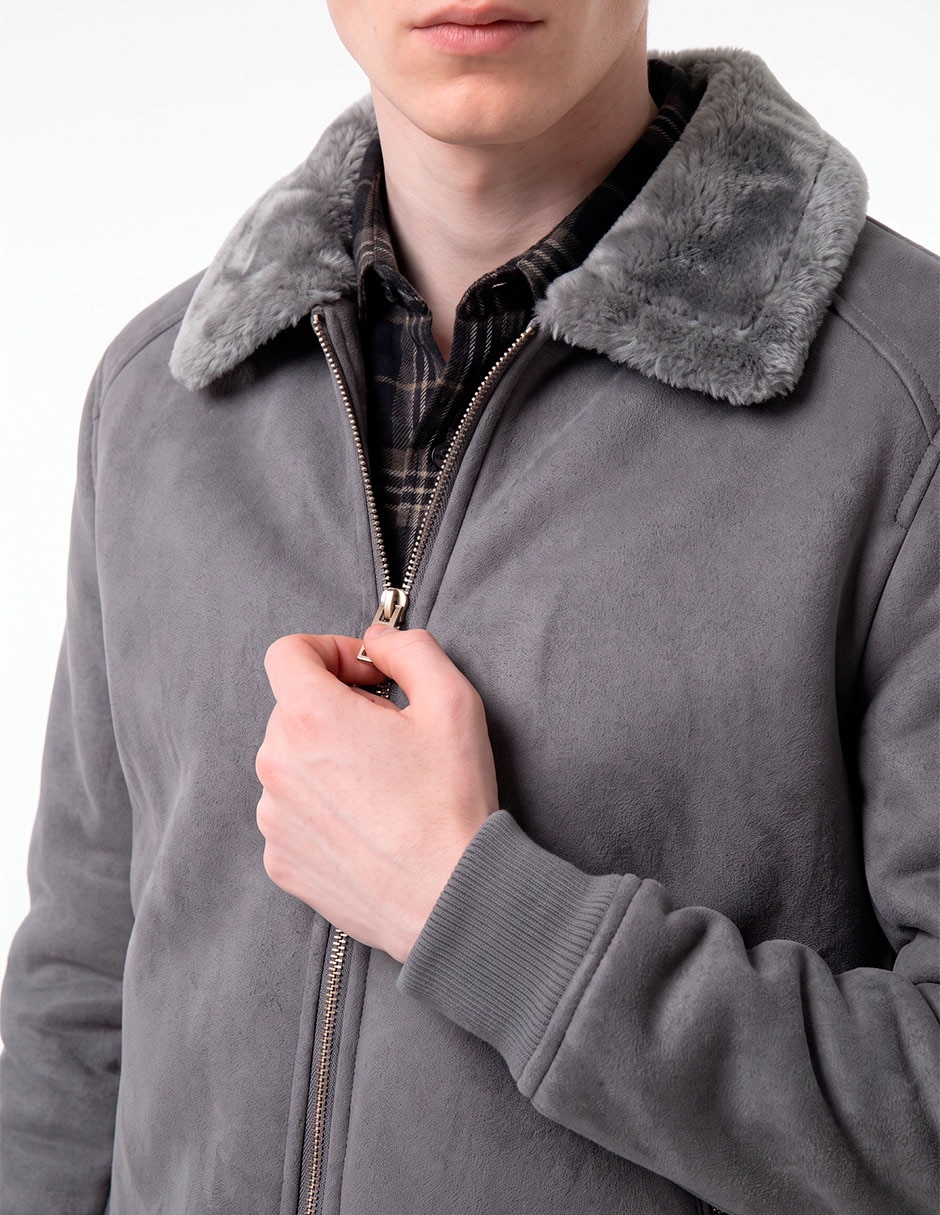 Chamarra bomber con bolsillos para hombre 2